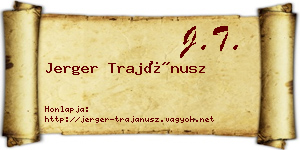 Jerger Trajánusz névjegykártya